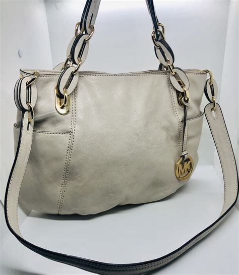 cream michael kors purse braided handle|Michael Kors Cream Brown Zebra Canvas Purse Black Leather .